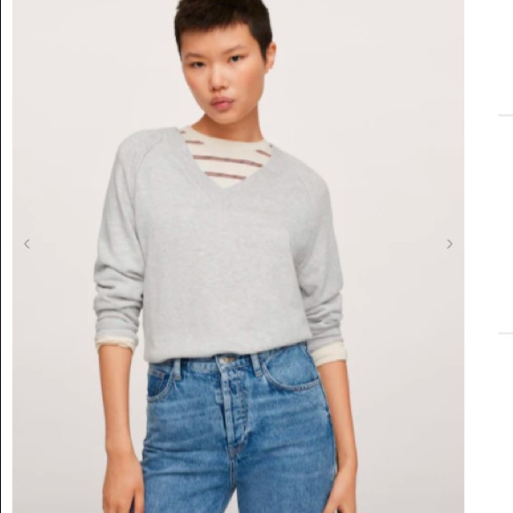 Mango Grey V-Neck sweater